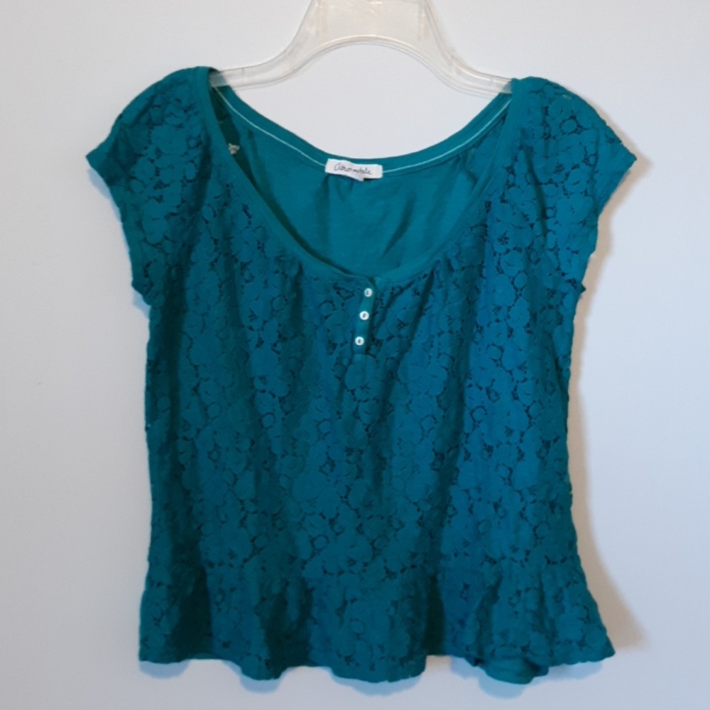 Aeropostale Teal Lace T-shirt, size M
